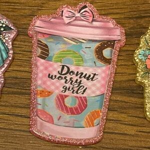 Pink Glitter Donut Cup Magnet